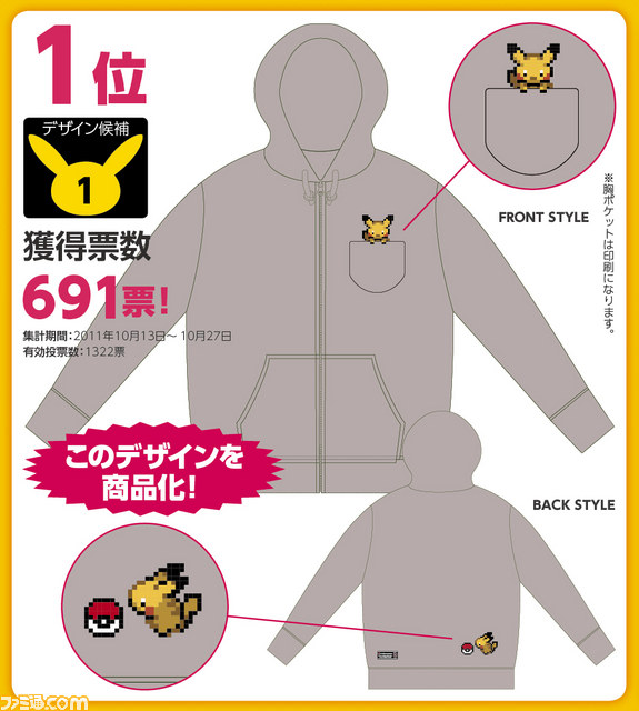 “ポケモン×ファミ通 週刊ファミ通1200号記念 ピカチュウパーカー企画”投票結果発表!_01