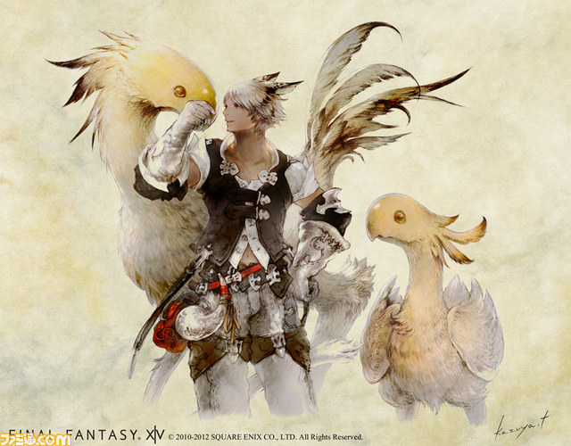 新生『ファイナルファンタジーXIV』新種族装備を初公開!――ミコッテ男とチョコボのイメージアートも_01