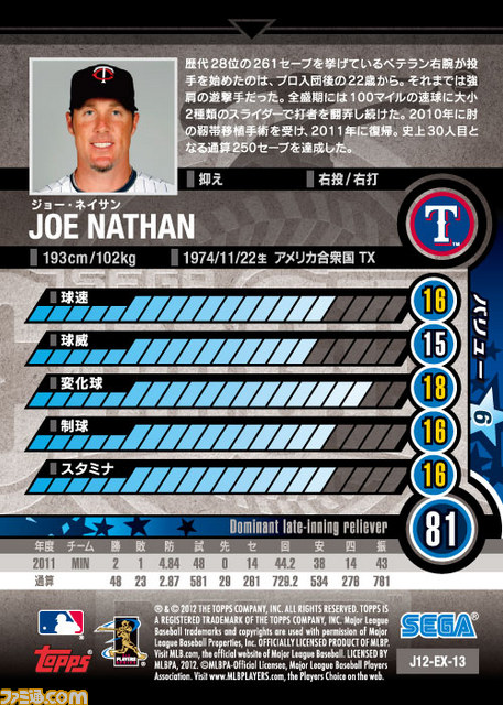 『SEGA CARD-GEN MLB 2012』にて“CARD-GEN.NET 会員限定!! EX カードプレゼントキャンペーン”が開催決定_10