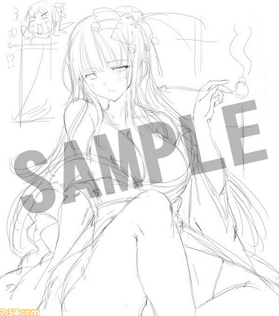 『閃乱カグラ2 –真紅-』“店舗別購入特典”描き下ろしイラストのラフ画が公開_01
