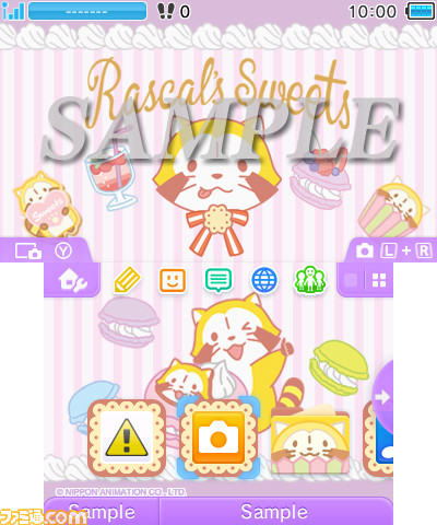 『あらいぐまラスカル』とスイーツがモチーフの“Rascal Sweets”がニンテンドー3DSのテーマに登場!_03