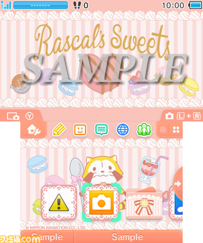 『あらいぐまラスカル』とスイーツがモチーフの“Rascal Sweets”がニンテンドー3DSのテーマに登場!_01