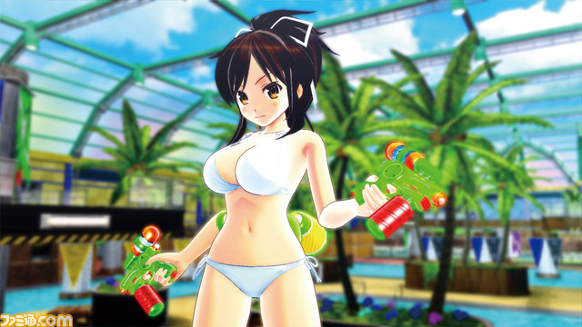 閃乱カグラ PEACH BEACH SPLASH』ウォーターガンを手に少女たちが“濡れ