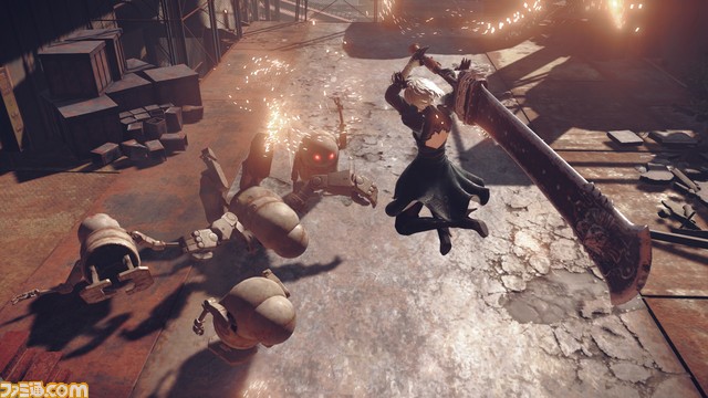 『NieR:Automata(ニーア オートマタ)』爽快なアクションバトルの詳細を最新画面とともにお届け!_07