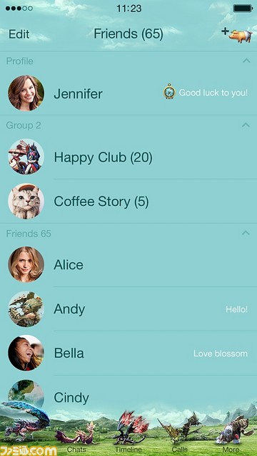 『モンスターハンターダブルクロス』見やすさ重視のLINE着せかえが配信開始_02