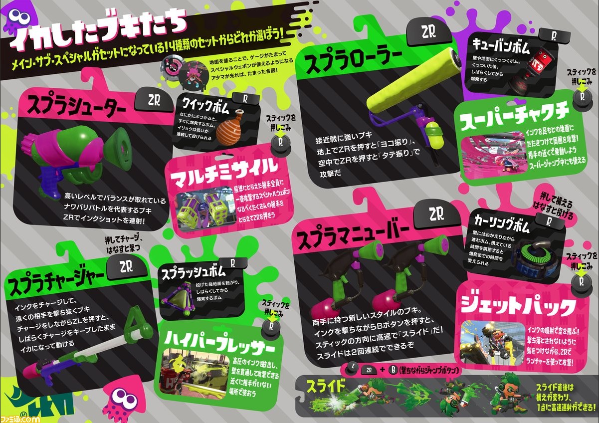 スプラトゥーン2 先行試射会で使用できるブキのサブウェポン スペシャルウェポン構成が公開 ファミ通 Com