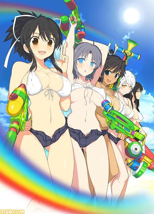 “閃乱カグラ PEACH BEACH SPLASH 公式イラスト集”ebtenDXパックの等身大ハーレム添い寝シーツ用描き下ろしラフ画を公開_02