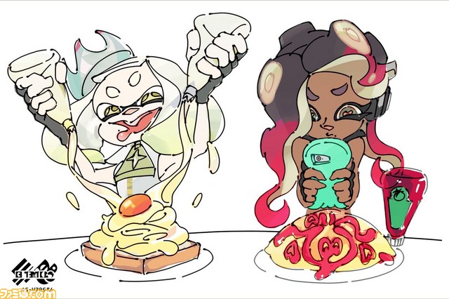 スプラトゥーン2 第1回フェス どっちがお好き マヨネーズ Vs ケチャップ のイラストが公開 ファミ通 Com