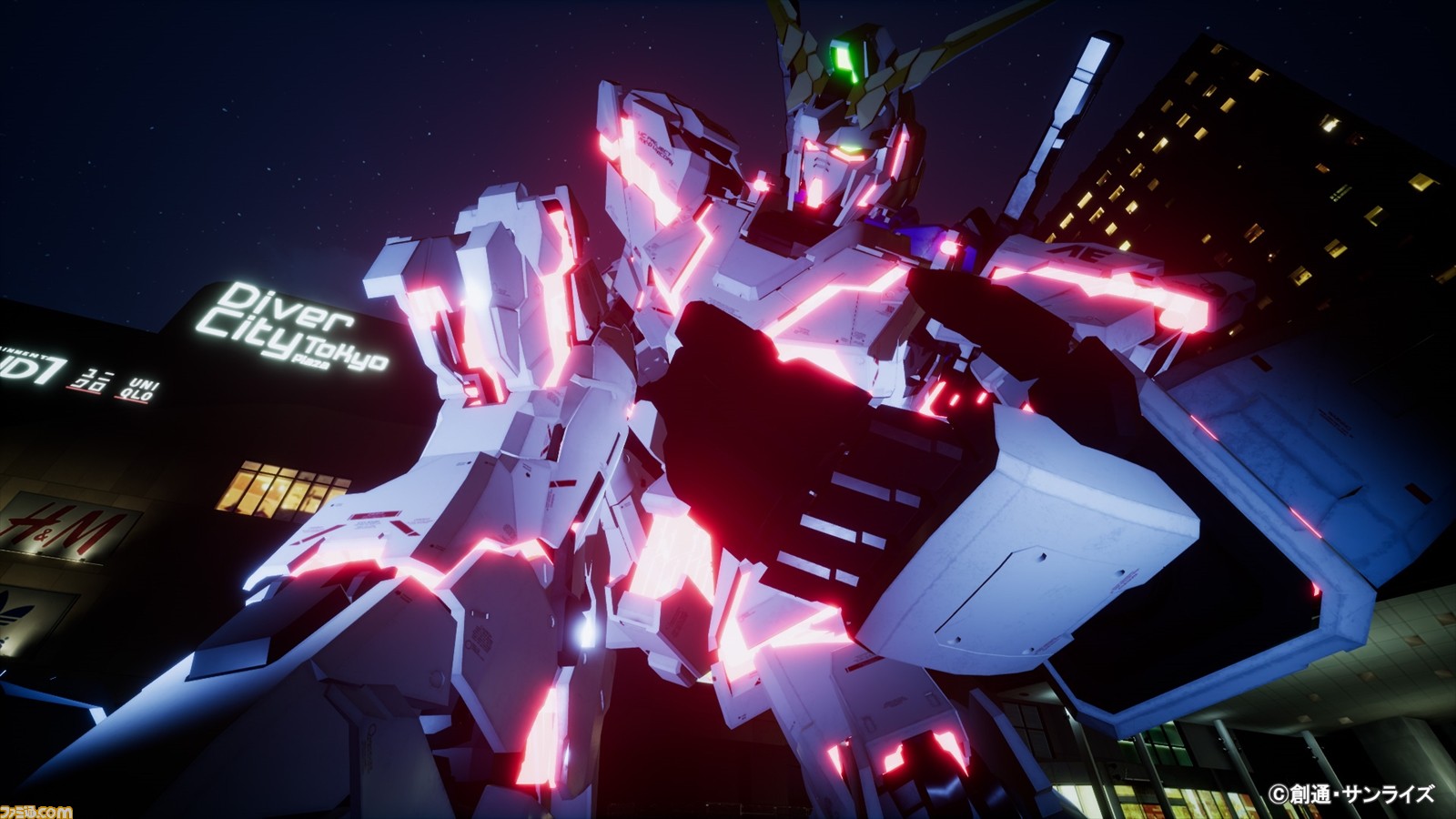 ガンダムユニコーン Vr 激突 ダイバ上空 を体験 Vr Zone Shinjyku でガンダムユニコーンの手のひらに乗る ファミ通 Com