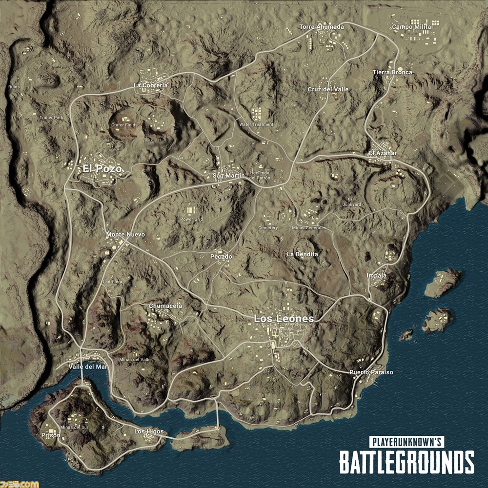 Pubg 砂漠マップの正式名称は Miramar 詳細情報や新スクリーンショット 全体マップが遂にお披露目 ファミ通 Com