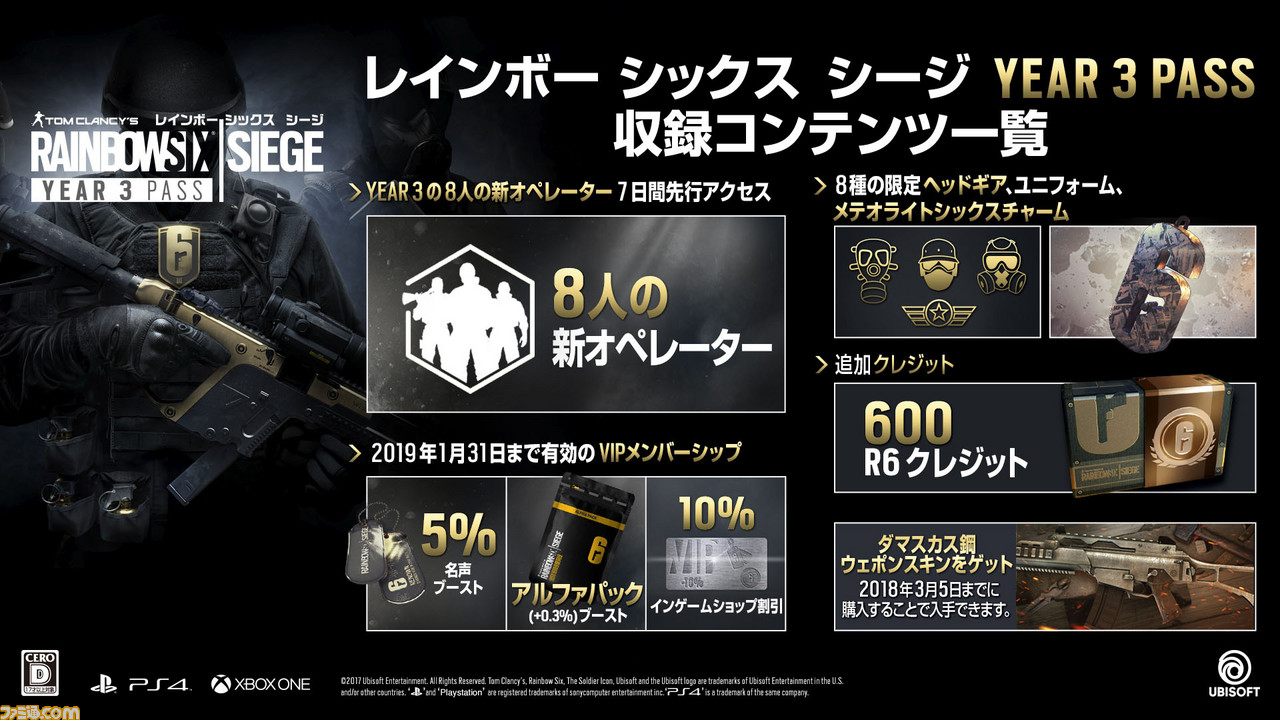 レインボーシックス シージ Year3シーズンパスが発売開始 価格は38円 税込 ファミ通 Com