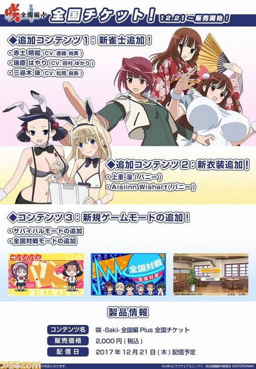 咲 Saki 全国編plus 12月21日の大型アップデート情報公開 新雀士4人や全国対局モードなどが追加 ファミ通 Com