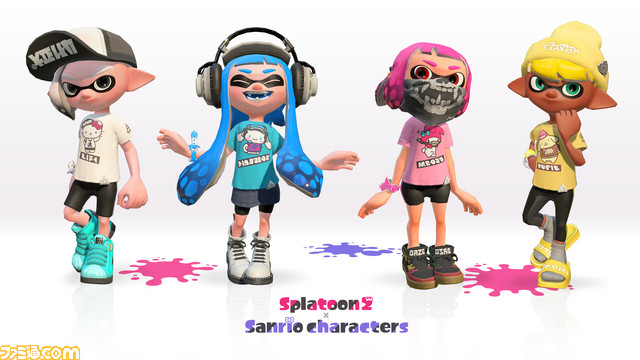 スプラトゥーン2 サンリオキャラクターとのコラボフェス どっちがかわいい 人気者ナンバーワン決定戦 が開催 コラボtシャツの発売も決定 拡大画像 ファミ通 Com