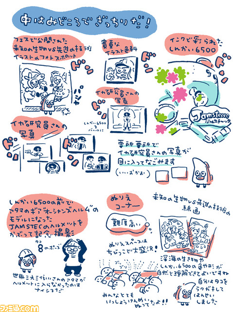 フォトスポットや塗り絵を堪能 スプラトゥーン2 とコラボしたjamstecの一般公開日を イカ4コマ でおなじみ高橋きの先生がイラストリポート 拡大画像 ファミ通 Com
