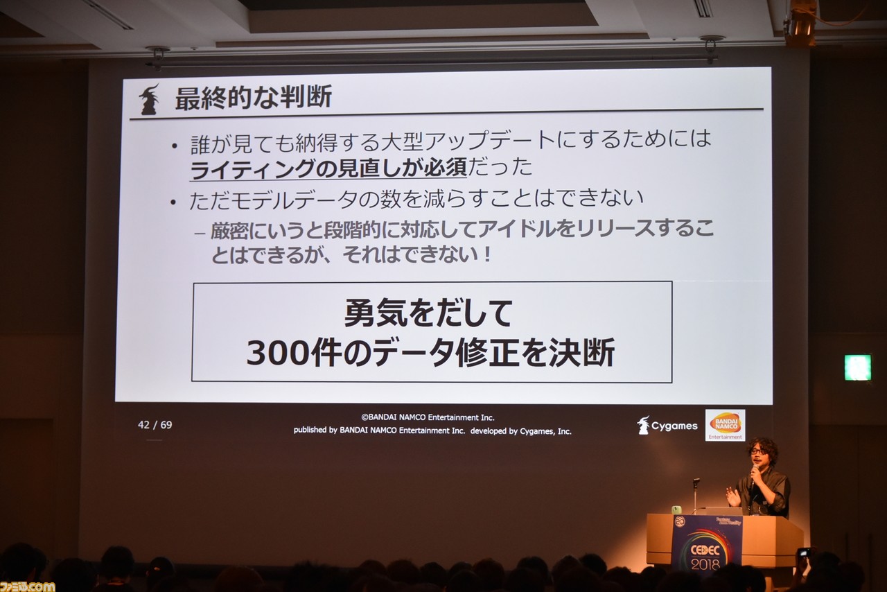 デレステ のアイドルたちがさらに輝く リッチ 表現をどのようにして3ヵ月で実現したのか Cedec 18 ファミ通 Com