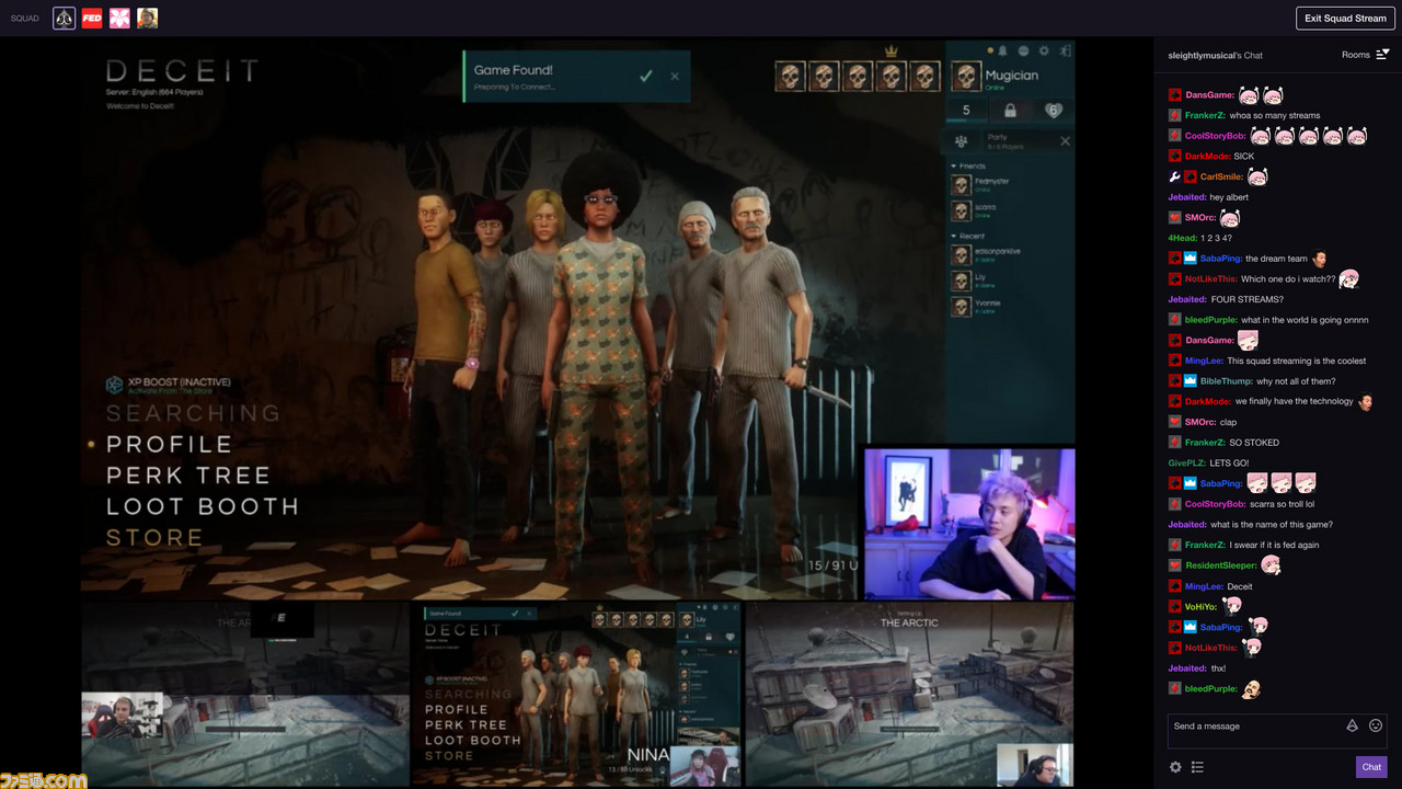 バトロワ系ゲームに最適 Twitchが4人メンバーの配信映像をまとめて流す Squad Stream 機能を発表 ファミ通 Com