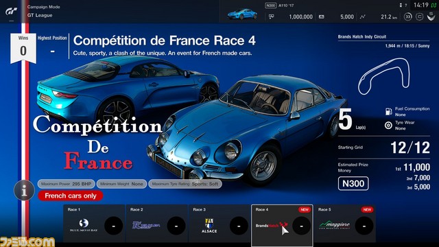 『グランツーリスモSPORT』新たな車両5台&“GTリーグ”に新規ラウンドが6つ追加など、4月アップデートが配信開始_02