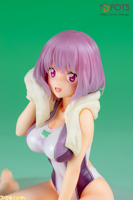 アニメ『SSSS.GRIDMAN』新条アカネの競泳水着姿フィギュアが登場。白×紫の水着で強調された女性らしいボディラインに注目_05