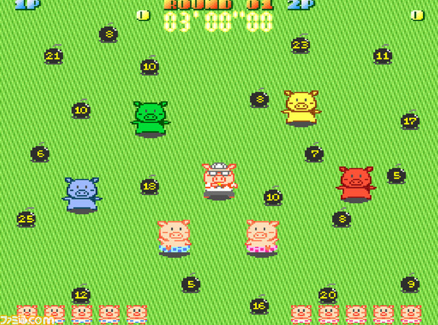 Switch『アーケードアーカイブス ぶたさん』が5月16日に配信決定! 時限爆弾を投げつけあい、選ばれた100匹のぶたの王座を目指せ_01