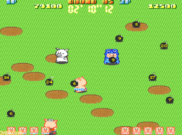 Switch『アーケードアーカイブス ぶたさん』が5月16日に配信決定! 時限爆弾を投げつけあい、選ばれた100匹のぶたの王座を目指せ_04