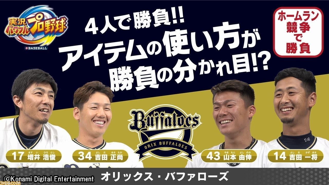 実況パワフルプロ野球 オリックス 増井浩俊選手 吉田一将選手 吉田正尚選手 山本由伸選手によるプレイ動画公開 ホームラン競争の行方はいかに ファミ通 Com 実況パワフルプロ野球 オリックス 増井浩俊選手 吉田一将選手 吉田正尚選手 山本由伸選手によるプレイ動画公開 ホームラン競争の行方はいかに ファミ通 Com