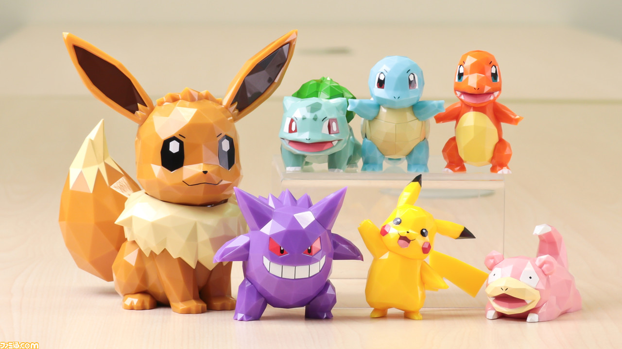 ポケモンがポリゴン風フィギュアに！ イーブイとピカチュウたち6匹が