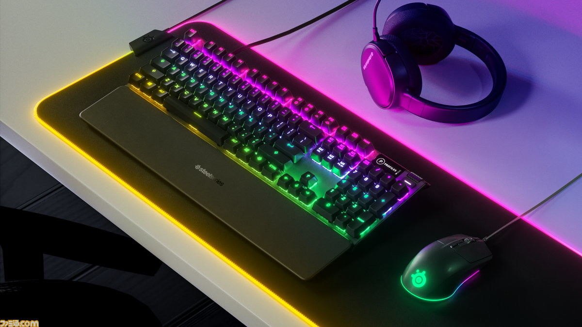 SteelSeries ゲーミングデバイス3点セット 【動作確認済】 防滴仕様の静音ゲーミングキーボード「Apex 3」がSteelSeriesから