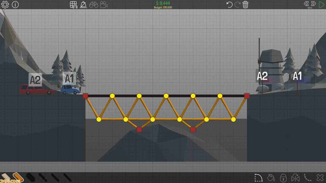 Poly Bridge 2 あのトンデモ橋建造ゲームの続編が登場 物理演算でさまざまな橋を作ろう とっておきインディー ファミ通 Com