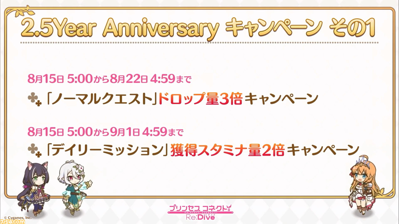 プリンセスコネクト Re Dive 2 5周年直前生放送 で2 5周年キャンペーンの詳細が明らかに 重大告知はアニメ第2期制作決定の発表 ファミ通 Com