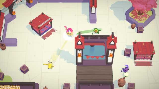  パーティーゲーム『ブーメランヒュー』が本日より配信開始。ブーメランでスイカやバナナの姿をした敵をぶった切れ！_01