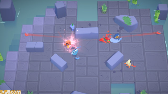  パーティーゲーム『ブーメランヒュー』が本日より配信開始。ブーメランでスイカやバナナの姿をした敵をぶった切れ！_02