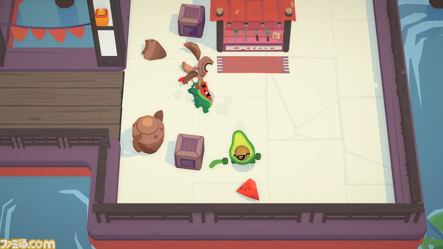  パーティーゲーム『ブーメランヒュー』が本日より配信開始。ブーメランでスイカやバナナの姿をした敵をぶった切れ！_08