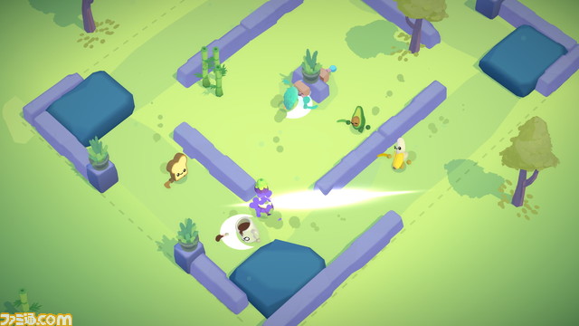  パーティーゲーム『ブーメランヒュー』が本日より配信開始。ブーメランでスイカやバナナの姿をした敵をぶった切れ！_06