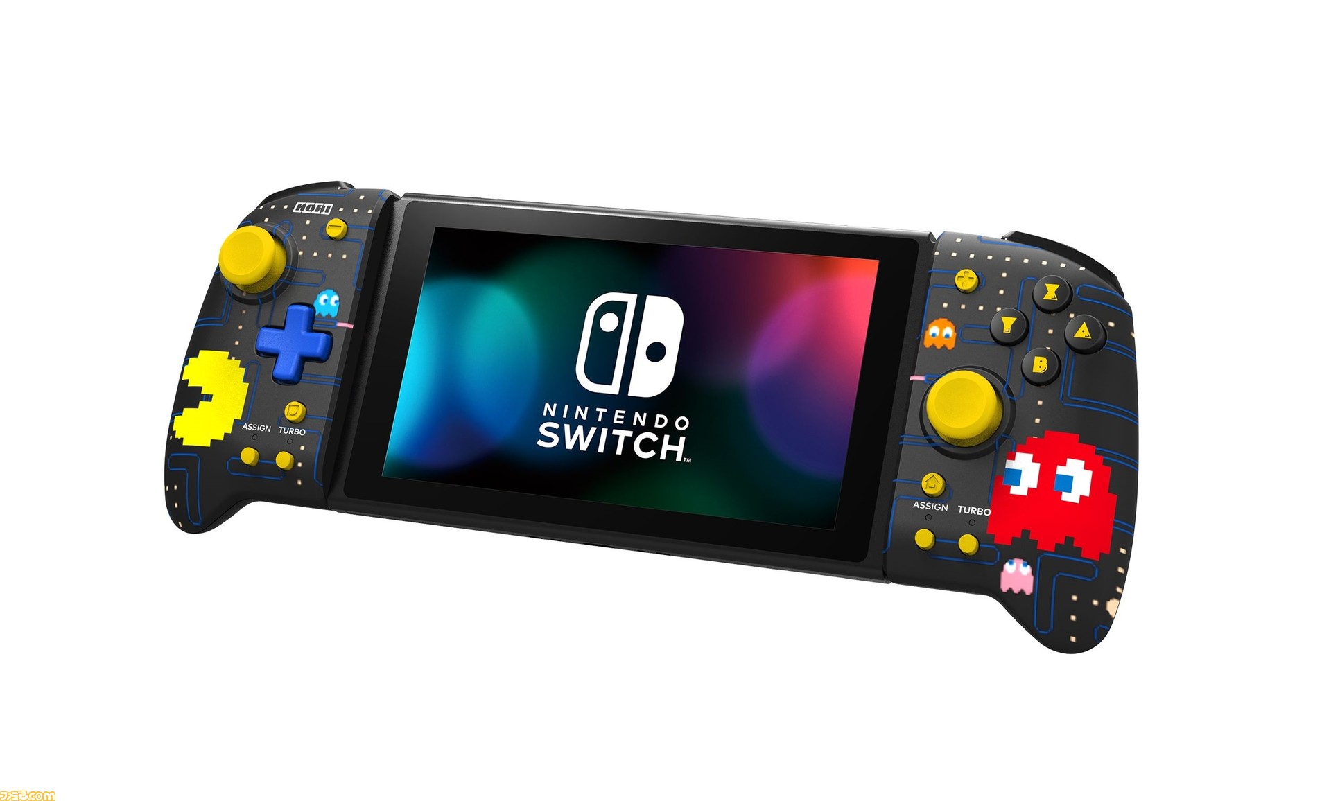 パックマン デザインのswitch携帯モード用コントローラー リーズナブルなホリパッド レッド ブルー が発売決定 ファミ通 Com