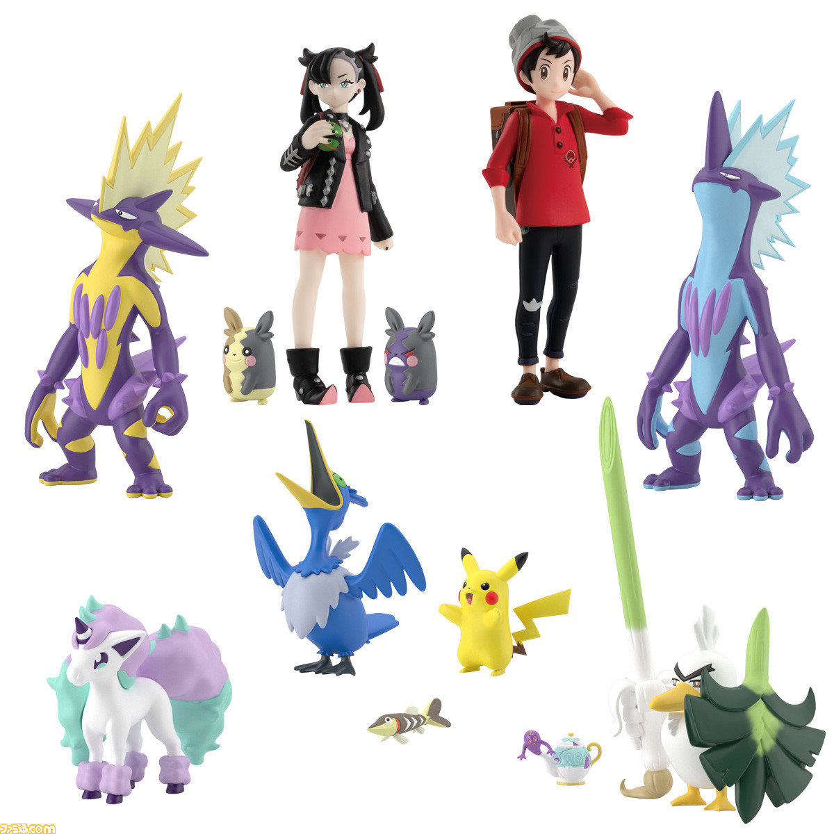 ポケモン剣盾 ガラル地方第2弾の1 スケールフィギュアが21年1月発売 男主人公 マサル マリィ モルペコなど12種がラインアップ ファミ通 Com