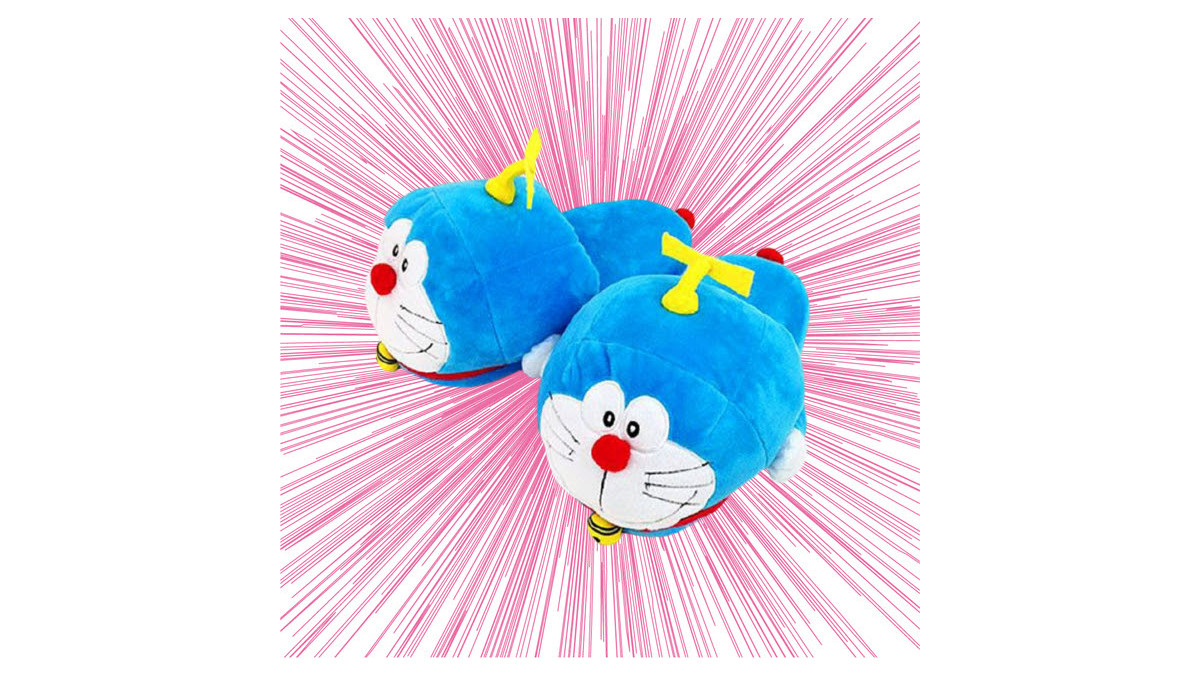 ドラえもん＆ドラミのあったか～いぬいぐるみスリッパが発売。足もとを