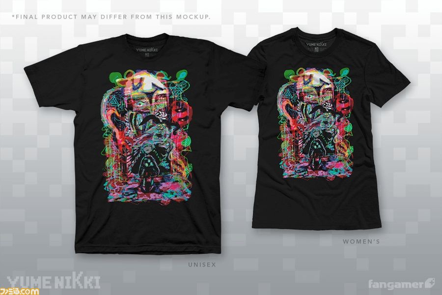 ゆめにっき Tシャツ ホラーゲーム ドット絵 黒