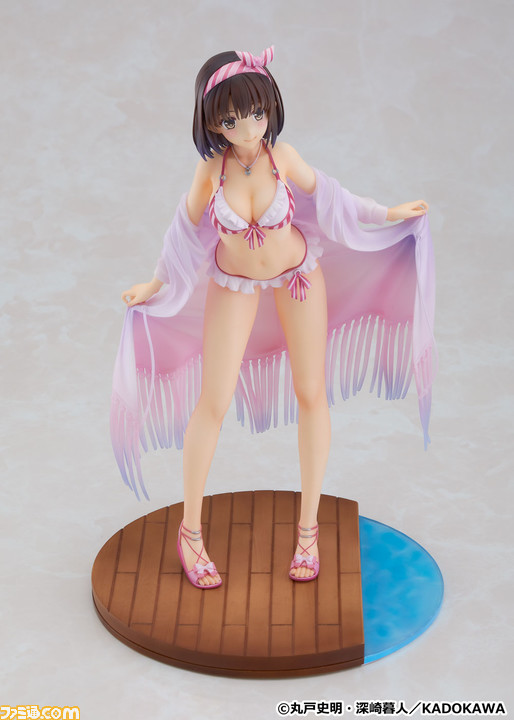 美品 冴えない彼女の育てかた♭加藤恵 水着 深崎暮人描き下ろし等身大タペストリー 冴えカノ』深崎暮人氏が描き下ろした水着姿の加藤恵がフィギュア
