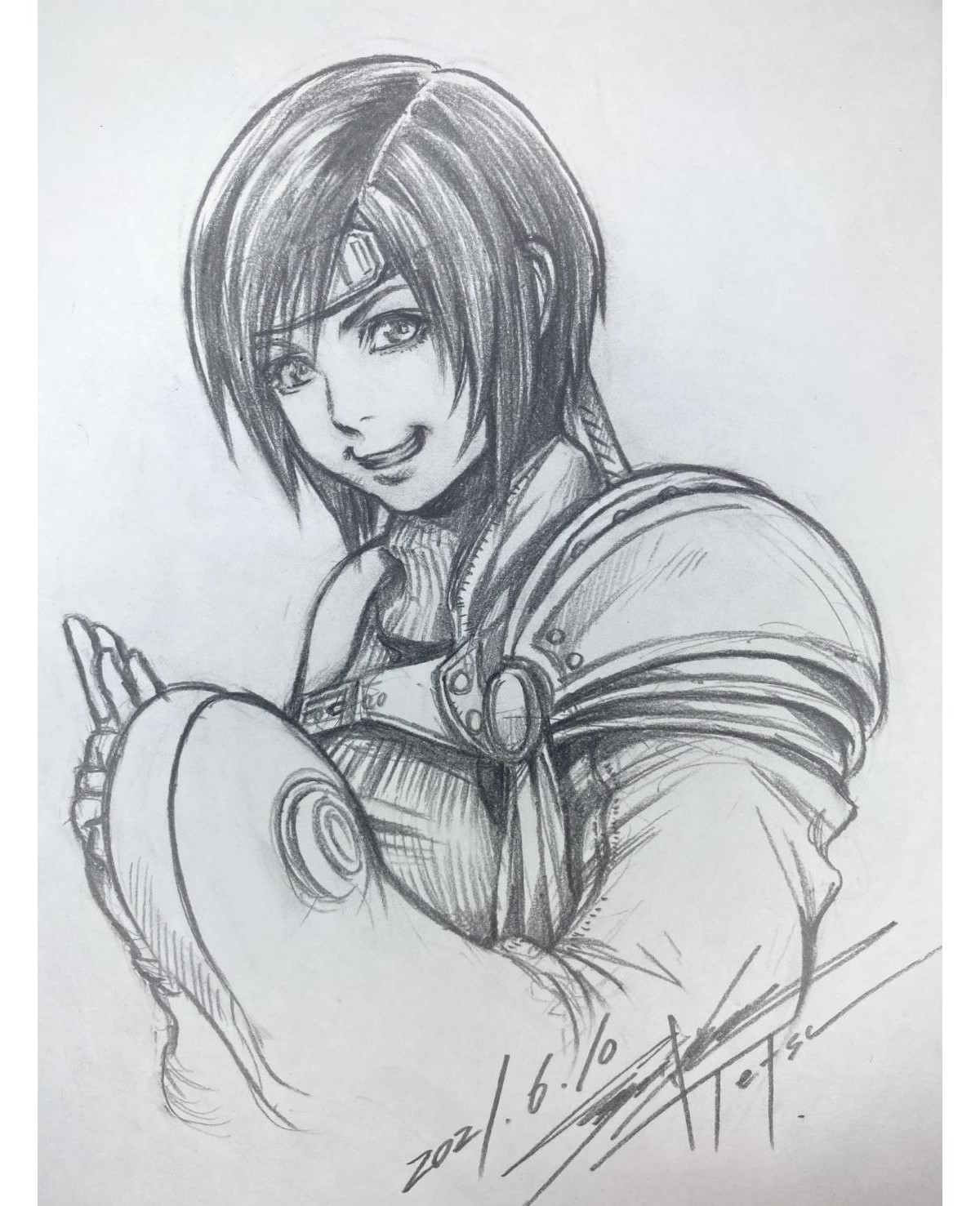 Ps5 Ff7 リメイク 野村哲也氏によるユフィのイラストが公開 インターグレード の発売記念に ファミ通 Com