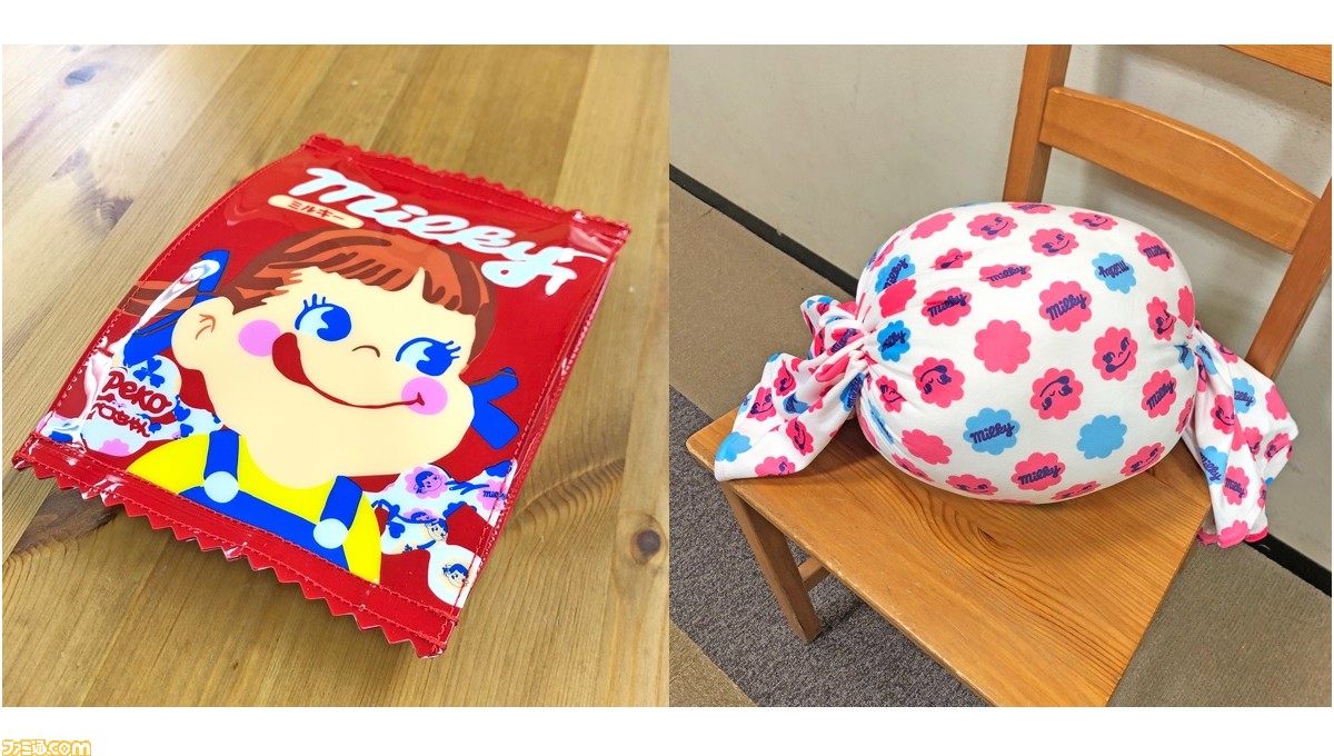 ペコちゃん ミルキーのパッケージを模したポーチ キャンディの包装紙をイメージしたクッションが登場 ファミ通 Com ペコちゃん ミルキーのパッケージを模したポーチ キャンディの包装紙をイメージしたクッションが登場 ファミ通 Com