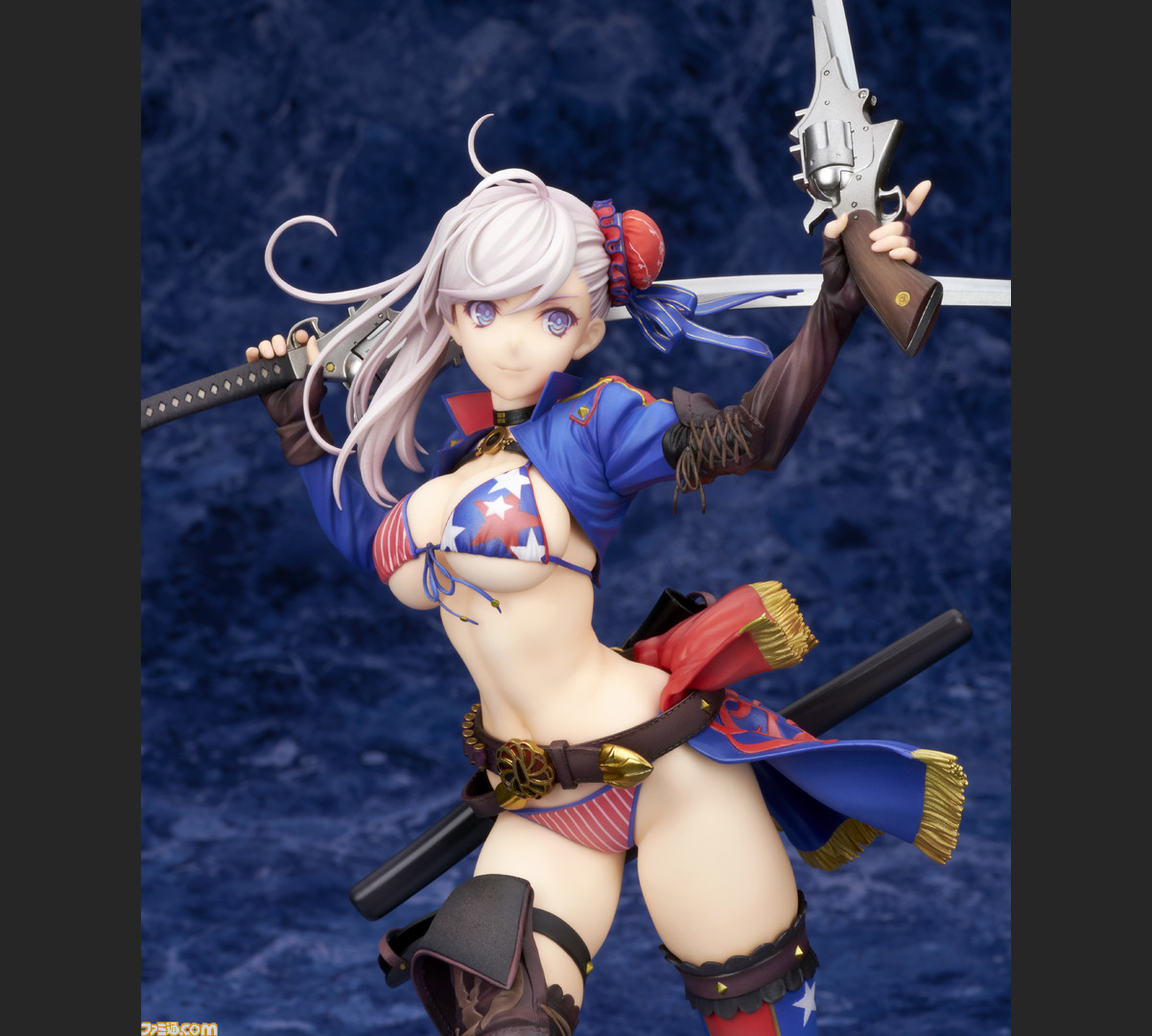 Fgo 水着姿の宮本武蔵の1 7フィギュアが予約受付中 美しいボディラインが引き立つ 二刀流を構えたポーズを再現 ゲーム エンタメ最新情報のファミ通 Com