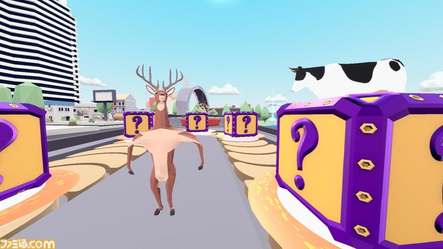 アクションゲーム『ごく普通の鹿のゲーム DEEEER Simulator』Steam版最新情報公開! 首が伸び、角が刺さり、二足歩行する鹿となって気ままに街を破壊する