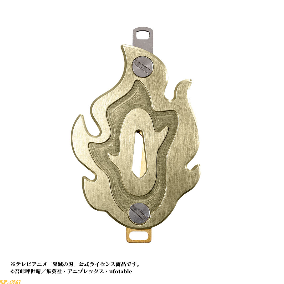 アルミ合金製 鬼滅の刃 煉獄杏寿郎 日輪刀 鐔/鍔 アルミ合金製 鬼滅の刃 煉獄杏寿郎 日輪刀 鐔/鍔