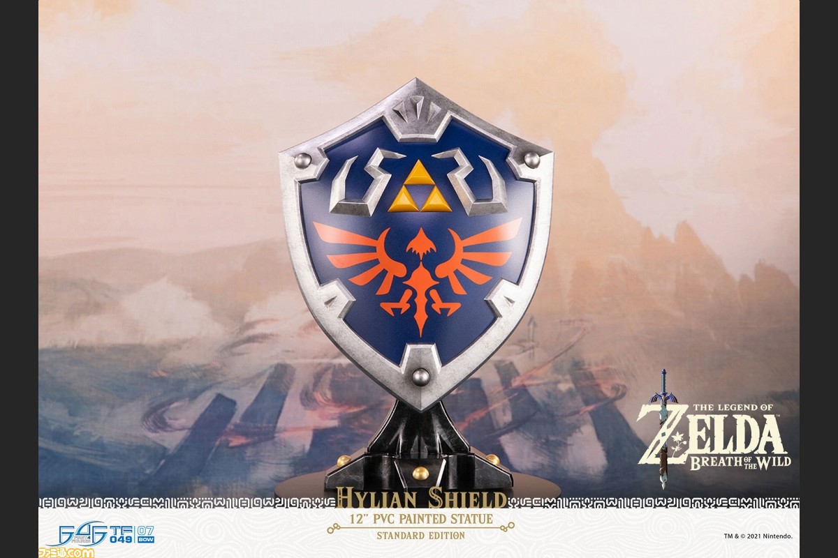 ゼルダの伝説BotW』に登場する“ハイリアの盾”を再現したスタンドモデル 