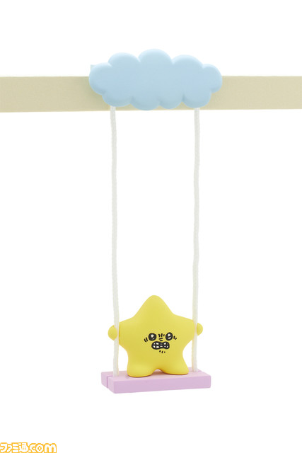 『ちいかわ』のブランコフィギュアが1月22日(土)よりカプセルトイにて発売。おなじみのキャラクターに加え、“鎧さん”、“星”もラインアップ