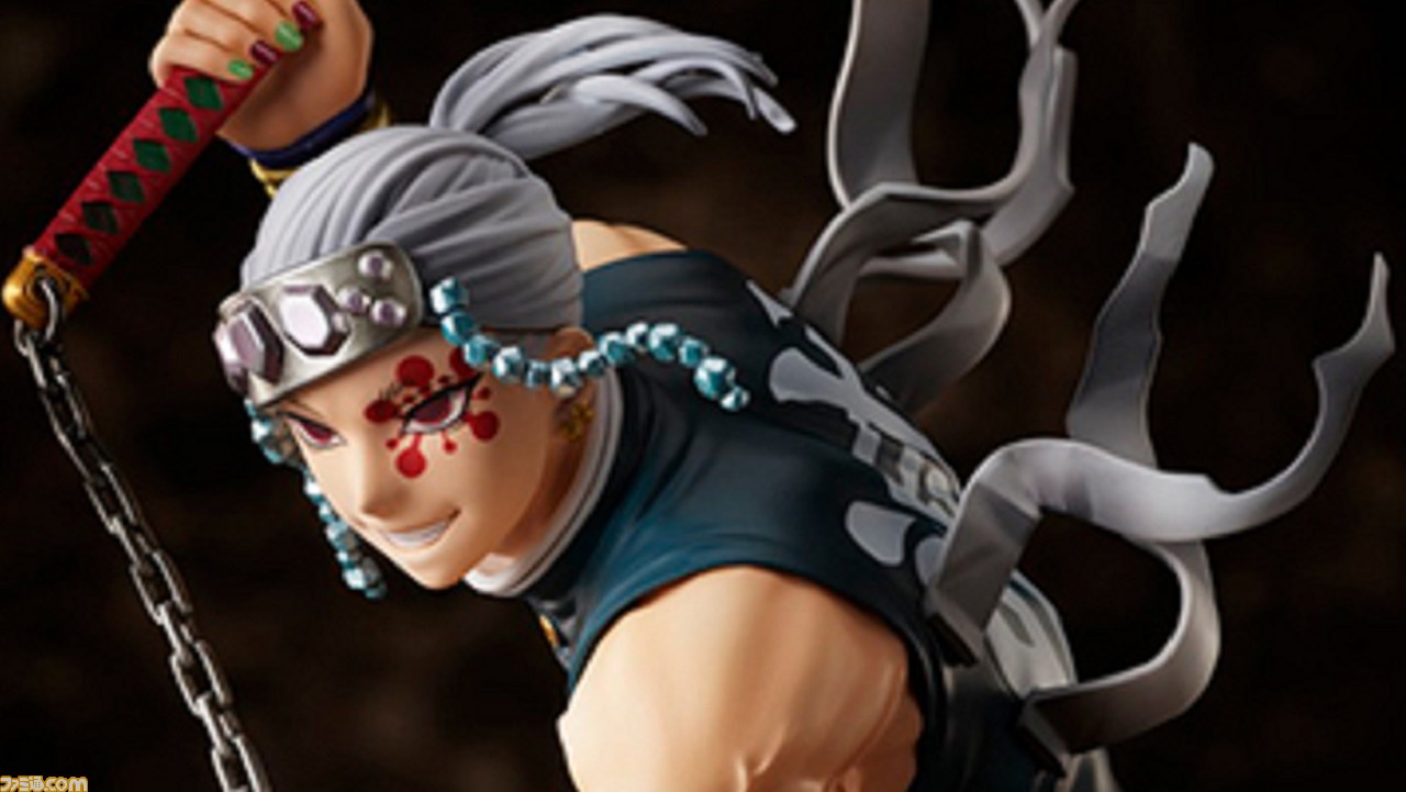 『鬼滅の刃』宇髄天元のフィギュアが予約開始。金属製の鎖で繋がれた日輪刀で戦う姿や鍛え上げられた筋骨隆々の肉体をド派手に再現 |  ゲーム・エンタメ最新情報のファミ通.com