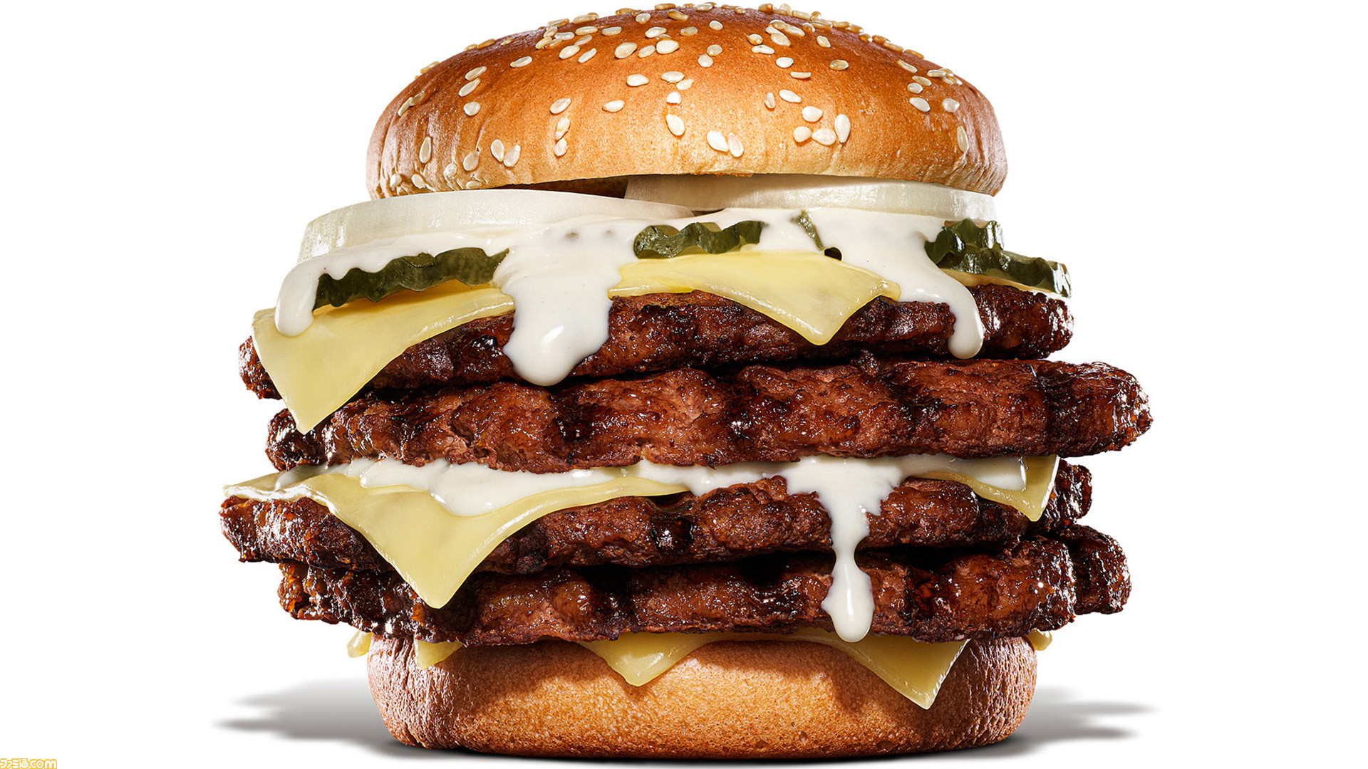 バーガーキング キング イエティ超ワンパウンドビーフバーガー が2月18日より2週間限定で登場 パティ4枚にチーズ6枚を重ねたボリューミーな一品 ゲーム エンタメ最新情報のファミ通 Com