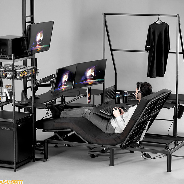 バウヒュッテより“電動ゲーミングベッド”が発売。背部と脚部が別々に稼動してどんな姿勢にもフィット。一日中ベッドの上でごろごろしながらゲームがプレイ可能に！