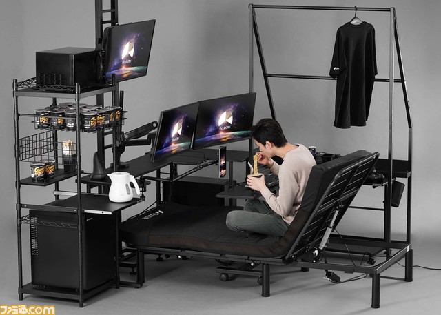 バウヒュッテより“電動ゲーミングベッド”が発売。背部と脚部が別々に稼動してどんな姿勢にもフィット。一日中ベッドの上でごろごろしながらゲームがプレイ可能に！
