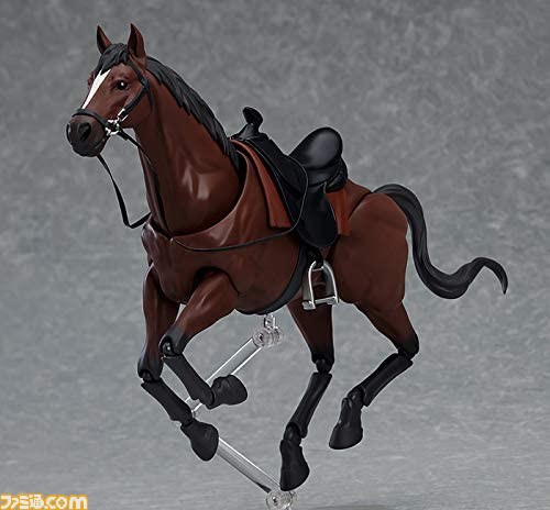 栗毛、黒鹿毛の馬がアクションフィギュア“figma”になって本日(4/8)より予約開始。ほかのfigmaシリーズと組み合わせて遊べる!